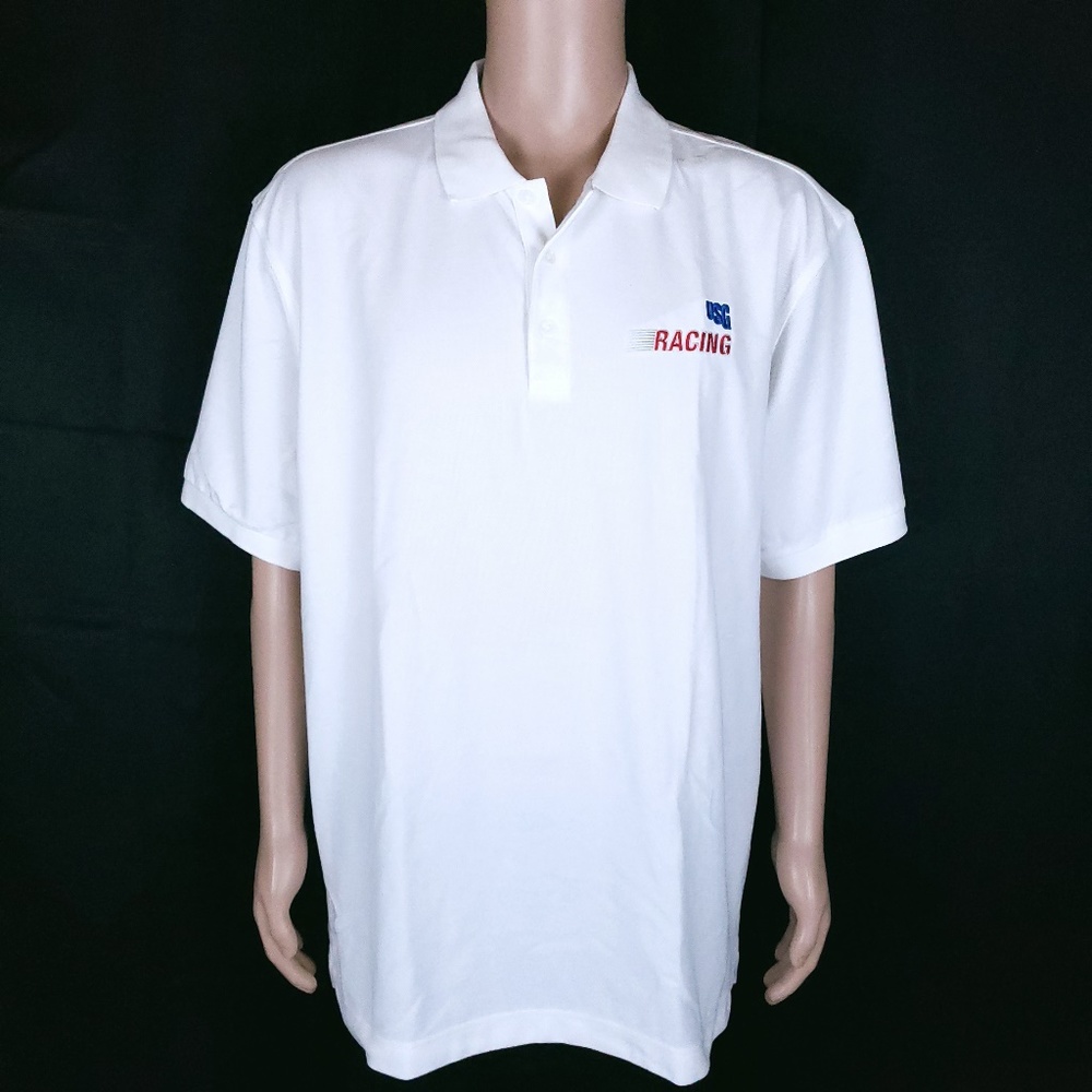 Nike Men Dri-Fit Polo USG Racing Short Sleeves Color White Size XL